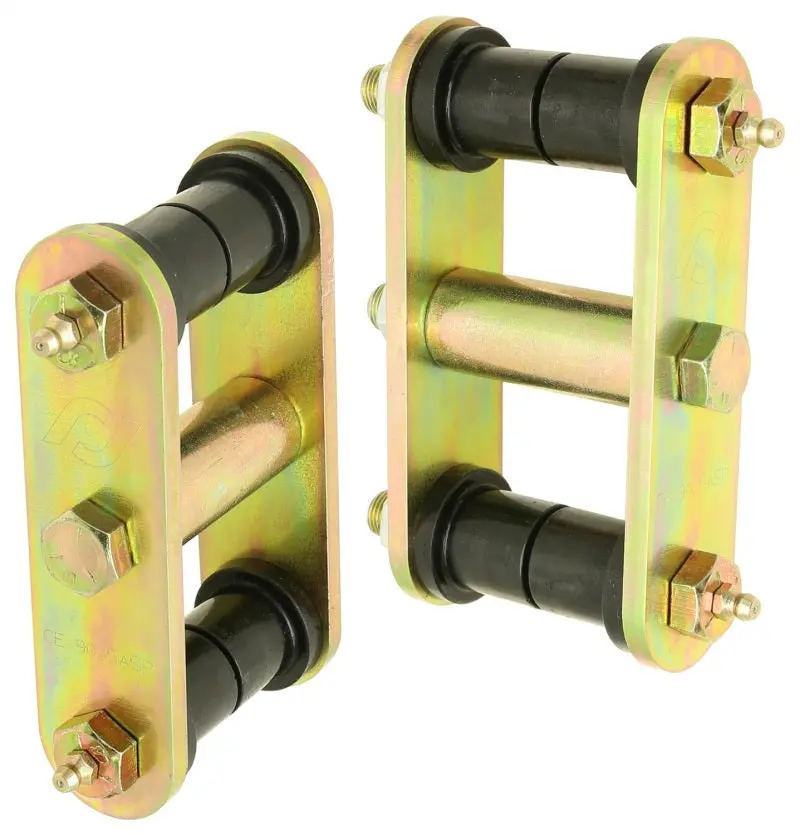 Rockjock 76-86 Cj Hd Leaf Spring Shackles Front W/ Urethane Bushings Hd Greasable Bolts Pair 1