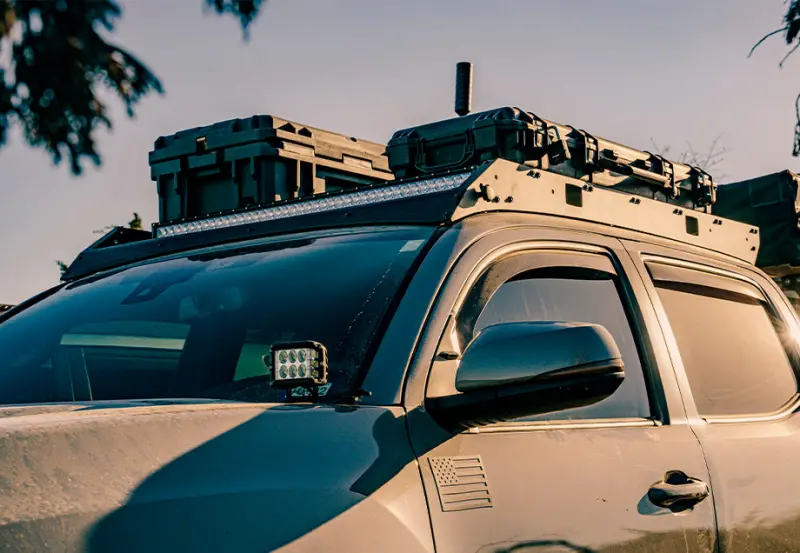 Cali Raised 05-23 Toyota Tacoma Premium Roof Rack - Small Switch/Wiring/No Switch/Light Kit 1