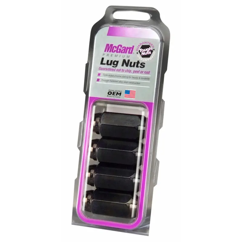 Mcgard Hex Lug Nut (Cone Seat) M14x1.5 / 13/16 Hex / 1.945In. Length (4-Pack) - Black 1