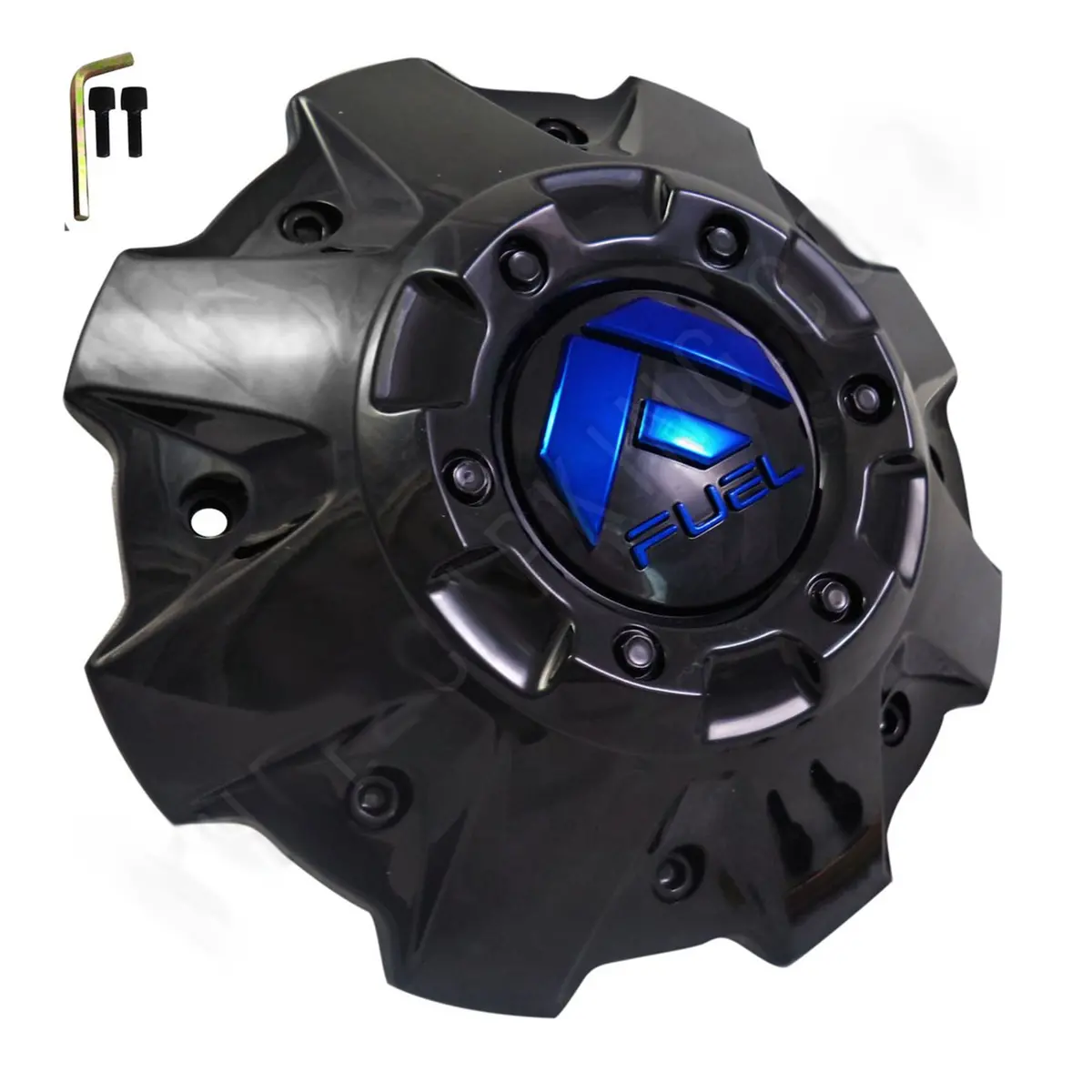Fuel Wheels Gloss Black / Blue Logo Wheel Center Cap # 1001-63Gbk M-447 5-6 Lug (1 Cap) 1