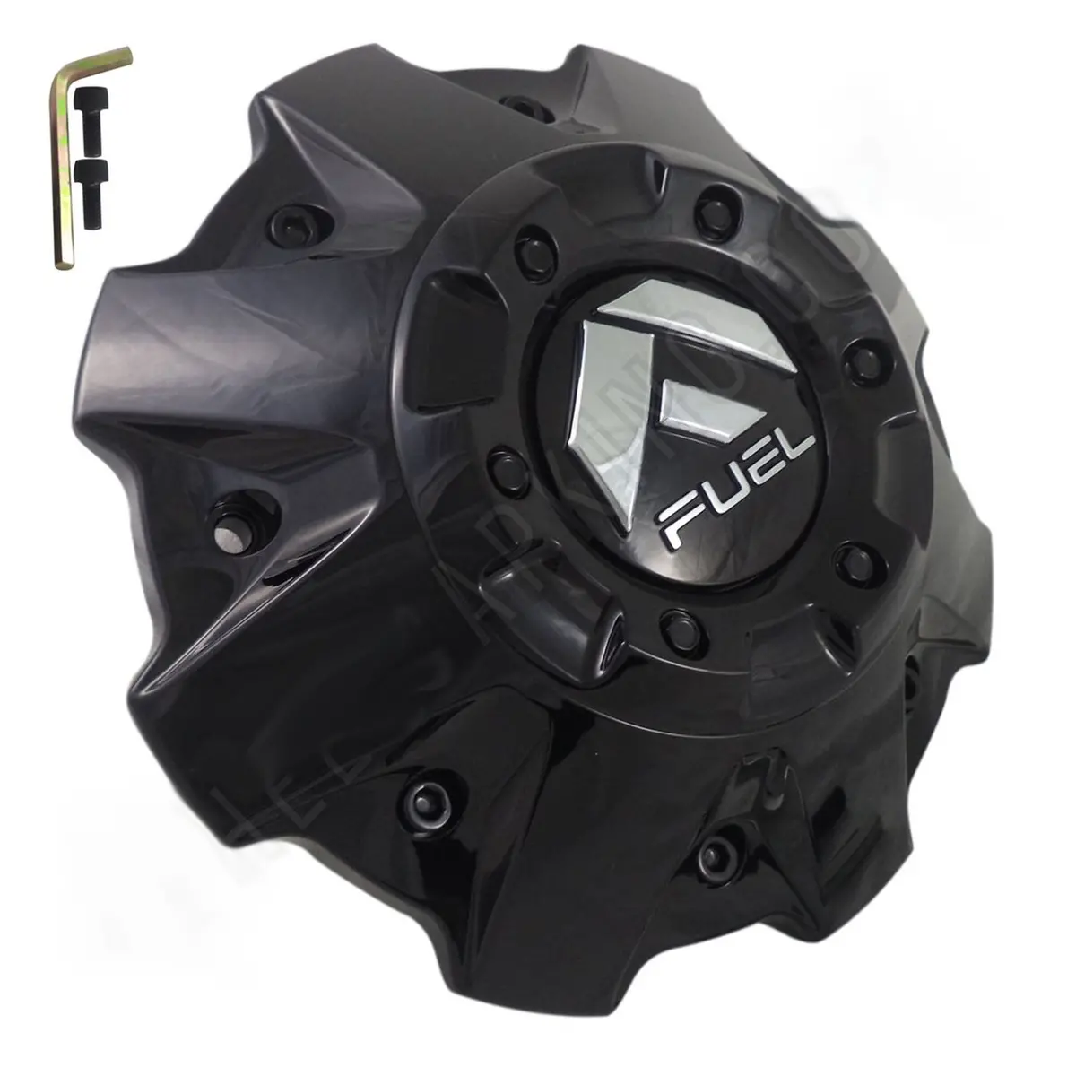 Fuel Wheels Gloss Black / Black Rivets Wheel Center Cap #1001-63Gbr M-447 5-6 Lug (1 Cap) 1