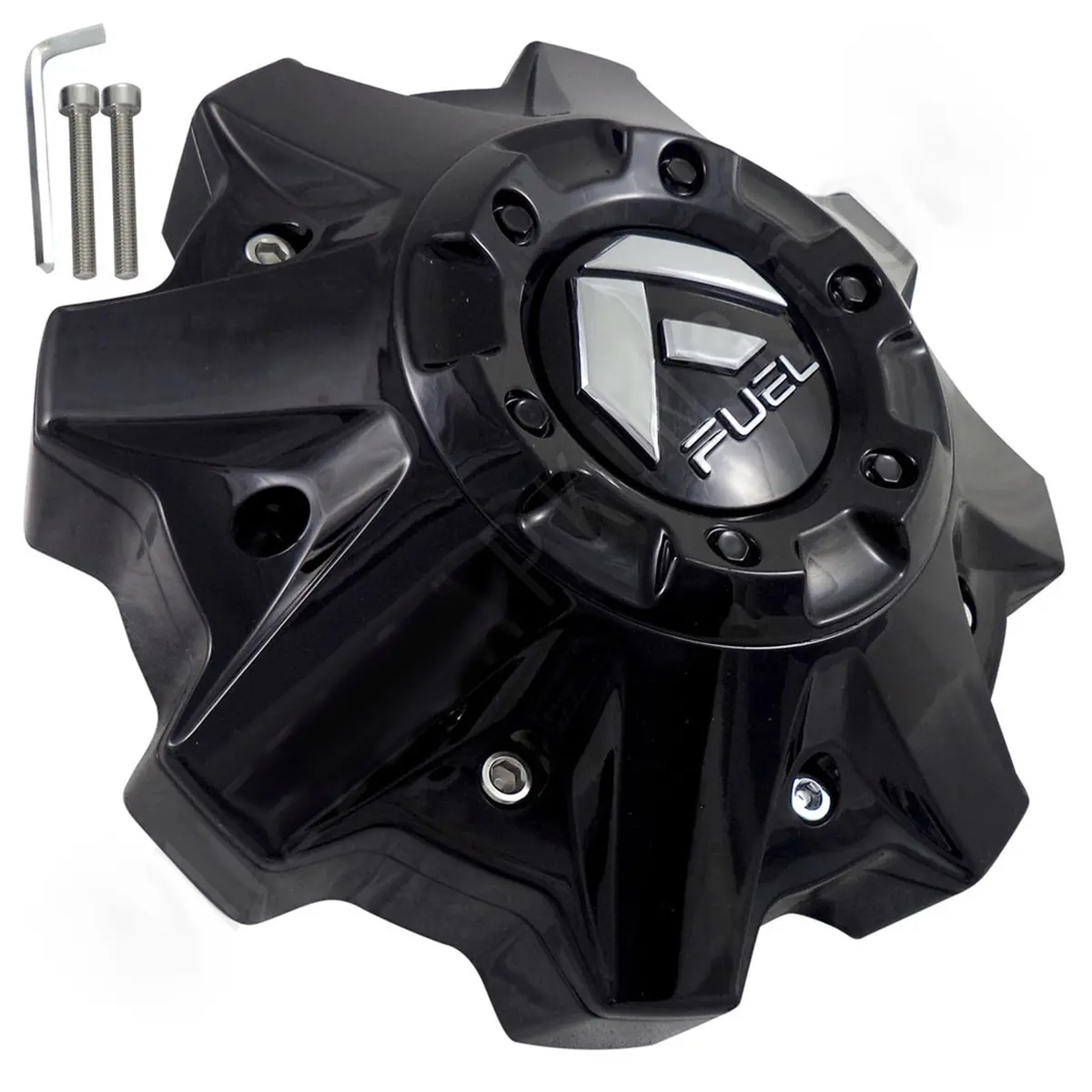 Fuel Offroad Wheels Gloss Black Custom Center Cap Caps W/ Riser # 1002-49Gb (4 Caps) New 1