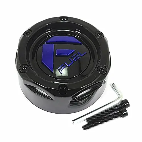 1003-42Gbk Fuel Wheel Center Hub Cap Gloss Black/Blue Tint For Utv 4-Lug 1