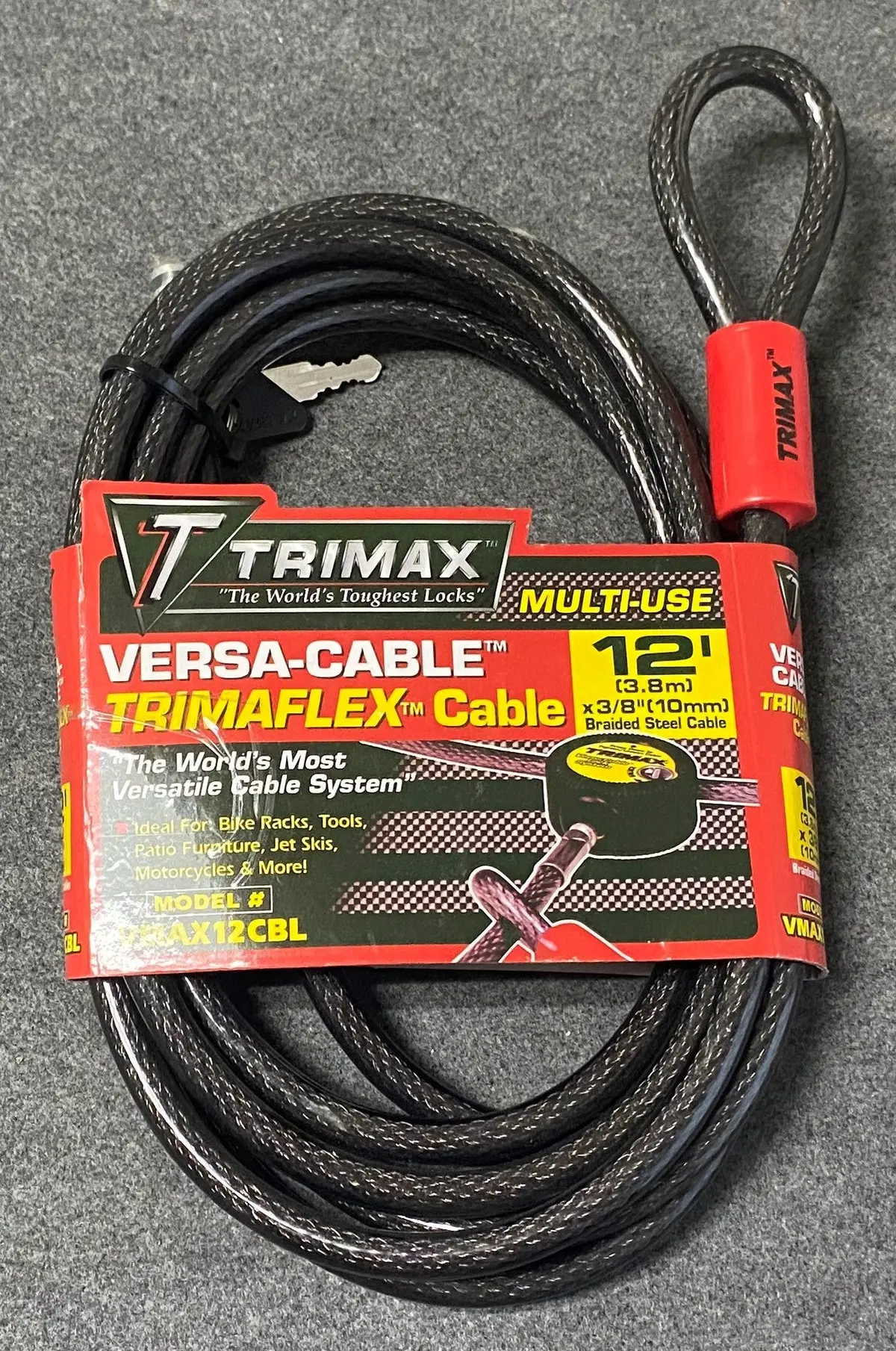 Security Cable With Lock-12' 1