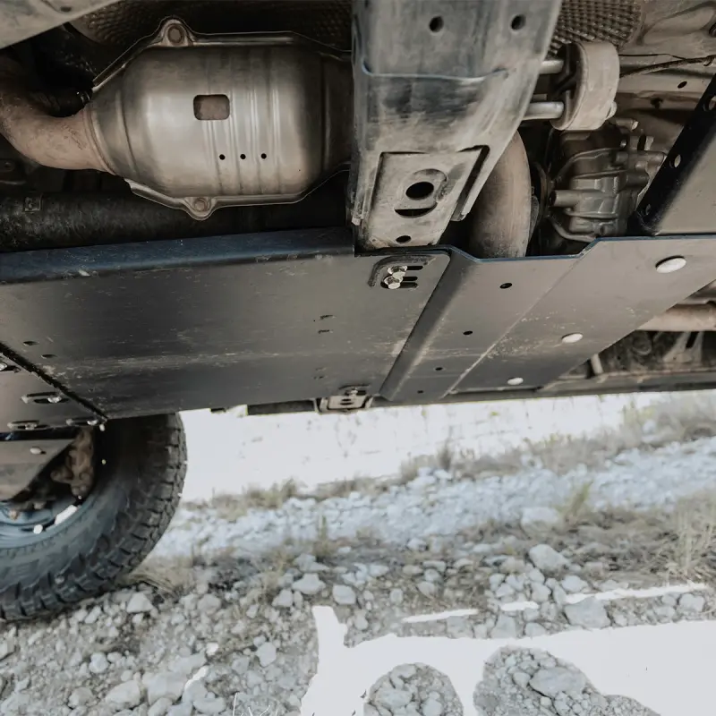 Cali Raised 10-24 Toyota 4Runner Transfer Skid Plate - Aluminum / Raw 1
