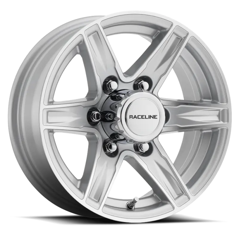 Raceline 810S Stylus 16X6in / 8X165.1 Bp / 0Mm Offset / 4.90Mm Bore - Silver & Machined Wheel 1