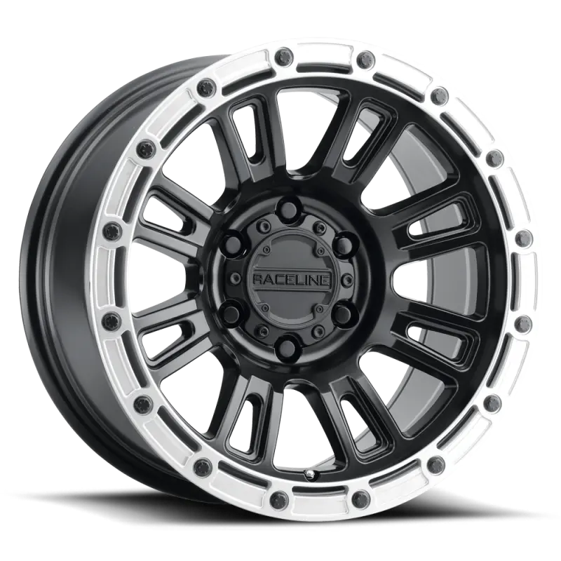 Raceline 956Bs Compass 17X8.5In / 6X135 Bp / 0Mm Offset / 87.1Mm Bore - Black & Silver Lip Wheel 1