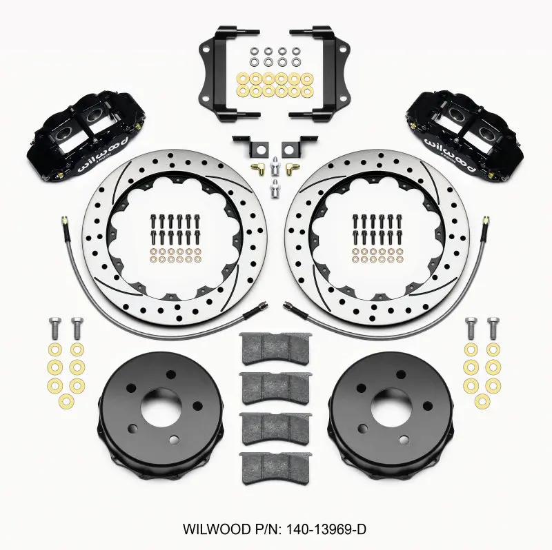 Wilwood Narrow Superlite 4R Rear Kit 12.88In Drilled 2007-Up Jeep Jk W/Lines 1