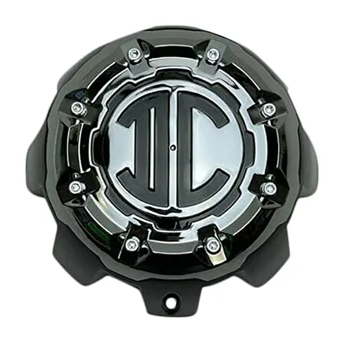 2 Crave Gloss Black Chrome Top 8 Lug Wheel Center Cap Nx-8H-Up Nx-8H-Cap 1