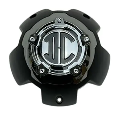 2 Crave Matte Black And Chrome Top 5 Lug Wheel Center Cap Nx-5H-C Nx-5H-C-Up 1