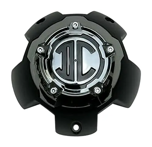 2 Crave Matte Black And Chrome Top 5 Lug Wheel Center Cap Nx-5H-E Nx-5H-E-Down 1
