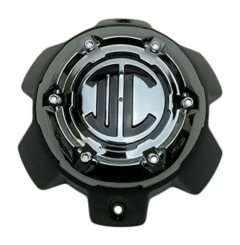 2 Crave Matte Black And Chrome Top 6 Lug Wheel Center Cap Nx-6H-A-Up Nx-6H-A 1