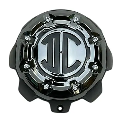 2 Crave Matte Black Chrome Top 8 Lug Wheel Center Cap Nx-8H-Up Nx-8H-Cap 1
