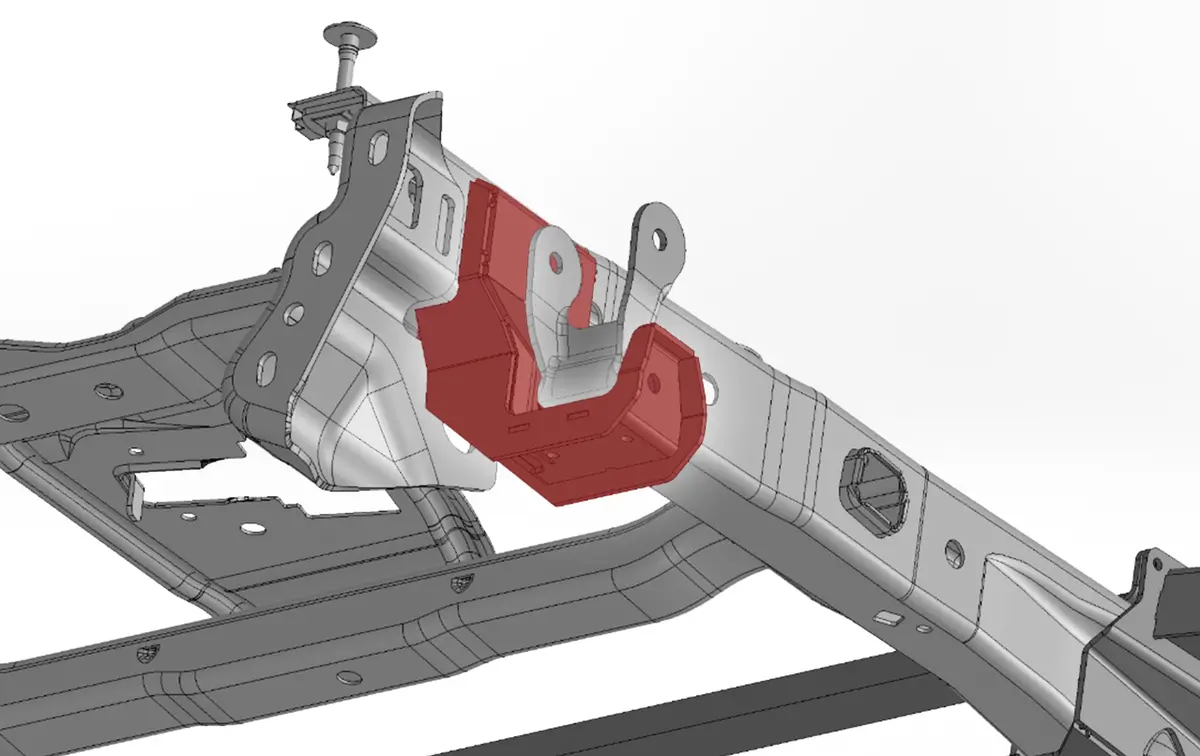 Gen 1 Raptor Fabricated Rear Shackle Hanger - Stock Location 1