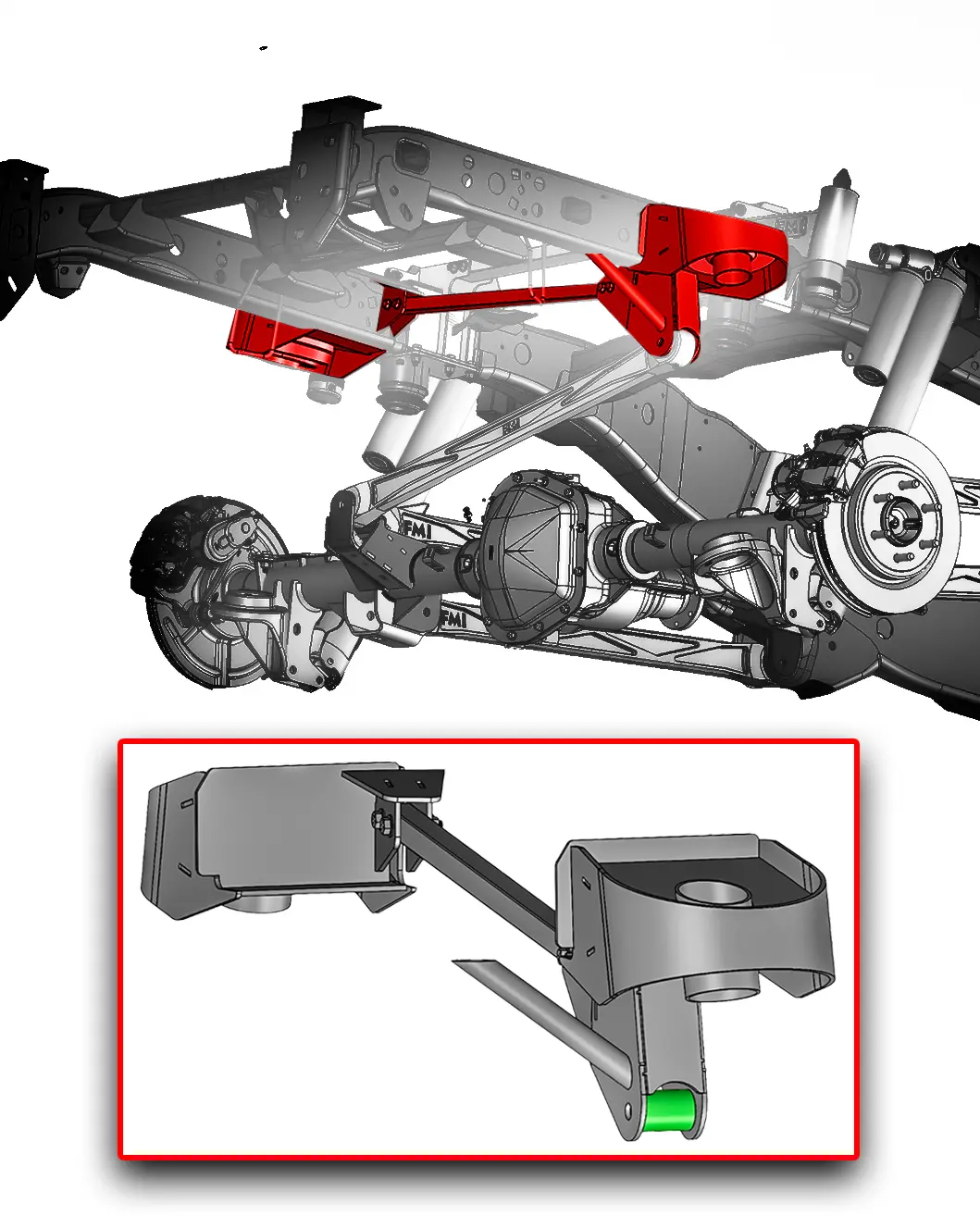2021 And Up Gen 3 Raptor Rear Spring & Panhard Bar Mount Kit 1
