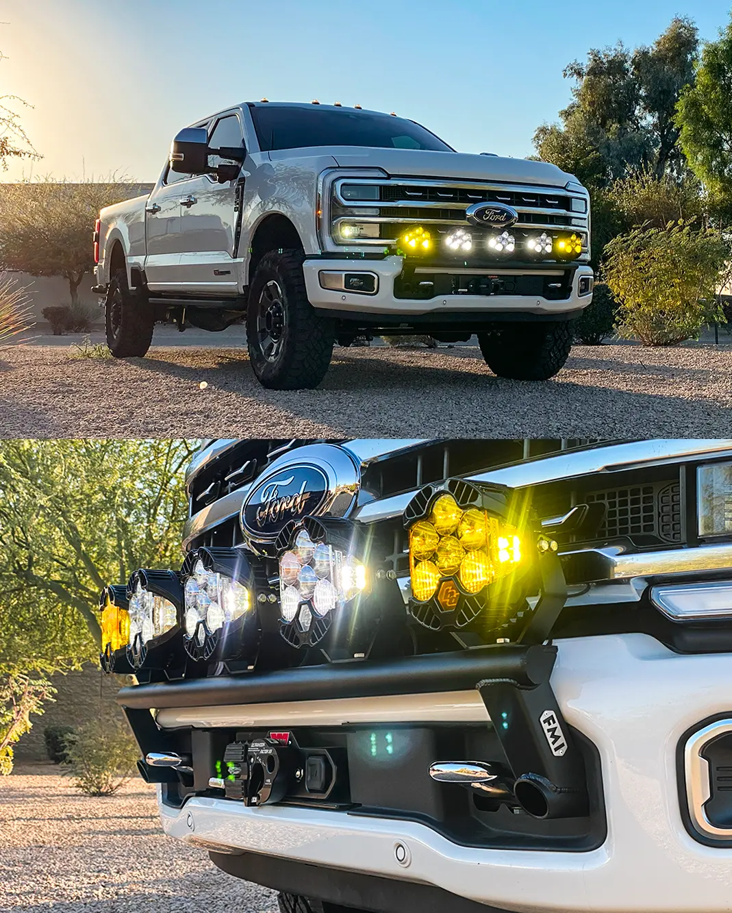 2017 And Up Ford F-250 Super Duty Front Light Mount Kit (Stock Bumper) 1