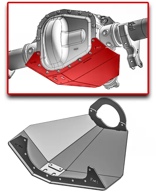 2023+ Super Duty Rear Differential Skid Plate, Sterling 11.6 Rear Axle 1