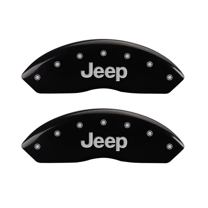 Mgp 4 Caliper Covers Engraved Front Jeep Engraved Rear Jeep Grill Logo Black Finish Silver Ch 1
