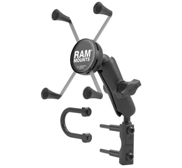 Ram Mounts Brake/Clutch Reservoir Mount With X-Grip Cradle; Large Phone Mount X-Grip; Brake/Clutch Reservoir Mount With Short Double Socket Arm 1