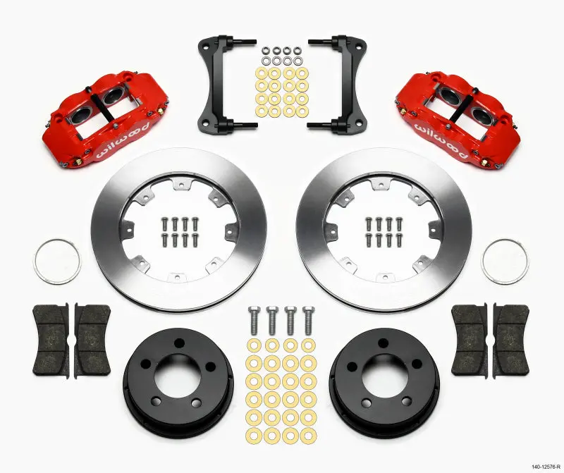 Wilwood Narrow Superlite 4R Front Kit 12.19In Drilled Red 87-89 Jeep Yj 1