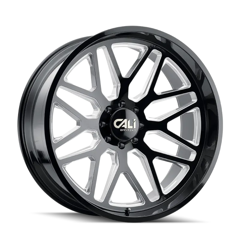Cali Off-Road 9115 Invader 20X10 / 8X170 Bp / -25Mm Offset / 125.2Mm Hub Gloss Black Milled Wheel 1