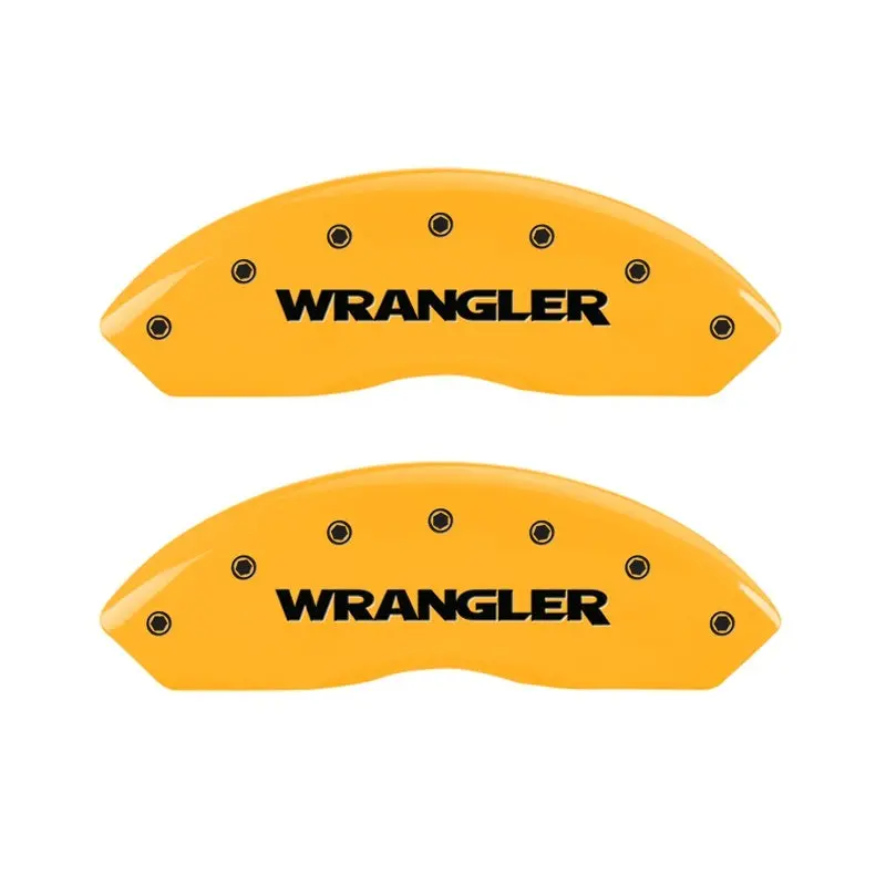 Mgp 2 Caliper Covers Engraved Front Wrangler Yellow Finish Black Char 2006 Jeep Wrangler 1