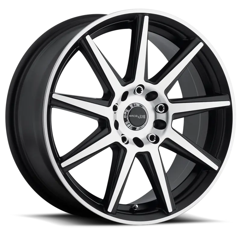 Raceline 144M Storm 18X7.5In / 5X114.3/5X127 Bp / 42Mm Offset / 72.62Mm Bore- Black & Machined Wheel 1