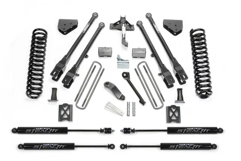 Fabtech 05-07 Ford F250 4Wd W/O Factory Overload 6In 4Link Sys W/Coils & Stealth 1
