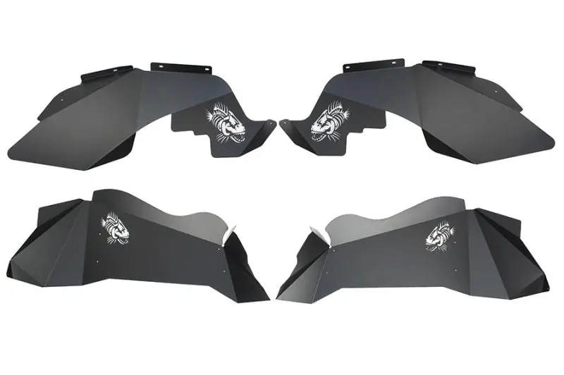 Fishbone Offroad 07-18 Jeep Wrangler Jk Logo Aluminum Inner Fenders - Black Powdercoat 1