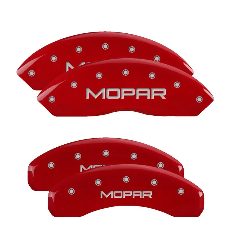 Mgp 4 Caliper Covers Engraved Front & Rear Mopar Red Finish Silver Char 2019 Jeep Wrangler 1