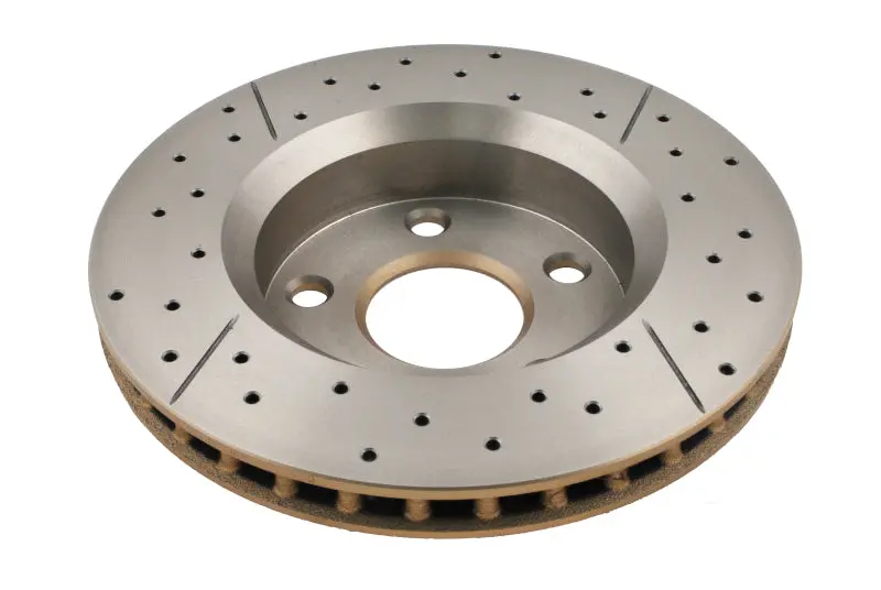 Dba 07-17 Jeep Wrangler Front Drilled & Slotted Street Series X-Gold Rotor 1