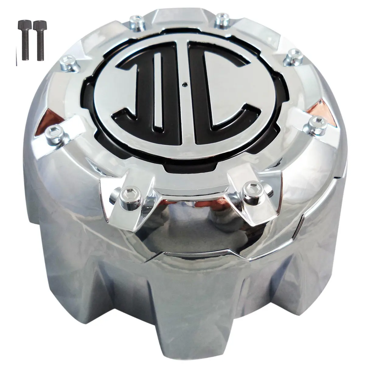 2 Crave Wheels Chrome Custom Wheel Center Cap 8-Lug (1 Cap) W/Screws 1