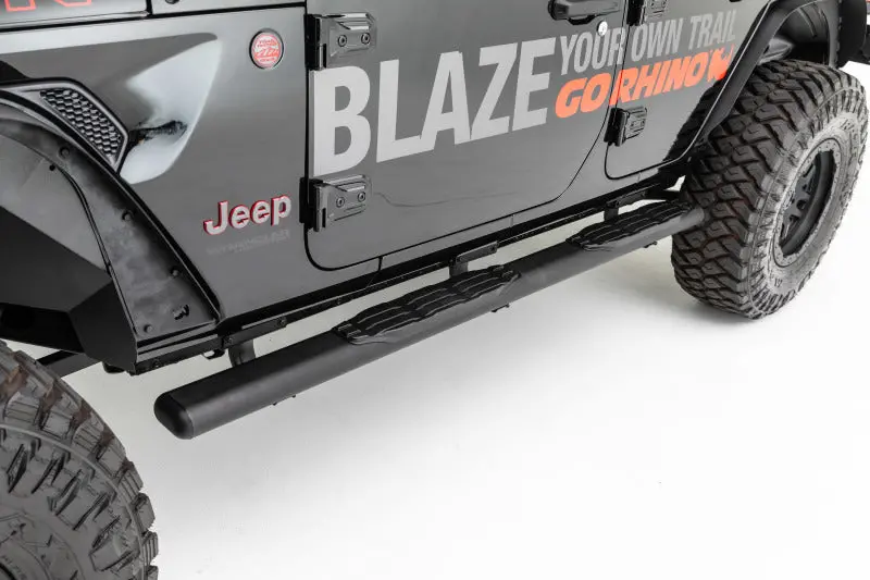 Go Rhino 18-20 Jeep Wrangler Jlu 5In 1000 Series Complete Kit W/Sidestep + Brkts 1