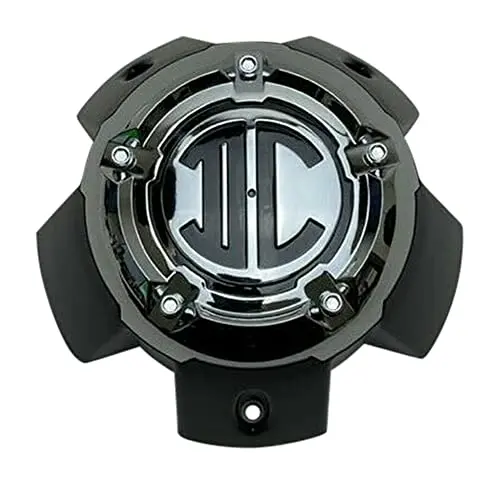 2Crave Matte Black And Chrome Top Wheel Center Cap Nx-5H-B Nx-5H-A-Up 1