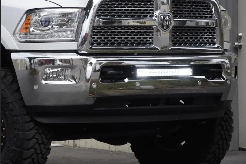 Cali Raised 10-18 Dodge Ram 2500/3500 22 Bumper Hidden Led Light Bar Brackets Kit For - W/ 5D Opti 1
