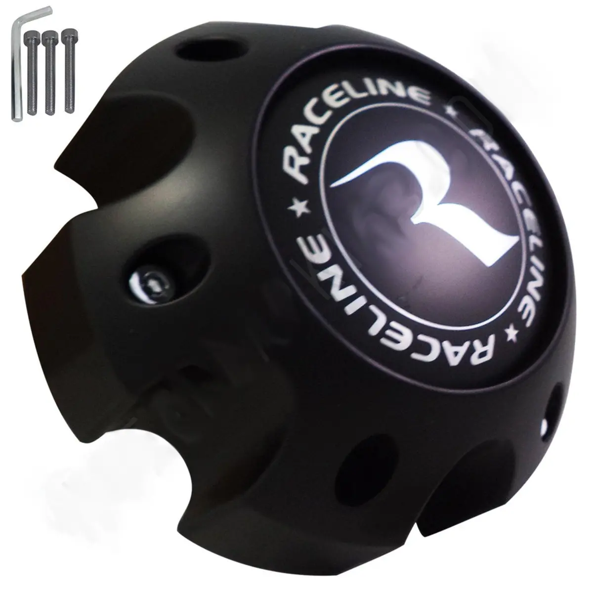 Raceline Wheels Flat Black Custom Wheel Center Caps # Pd-Capsx-P981-6H2 / 311163 (4 Caps) 6 Lug 1