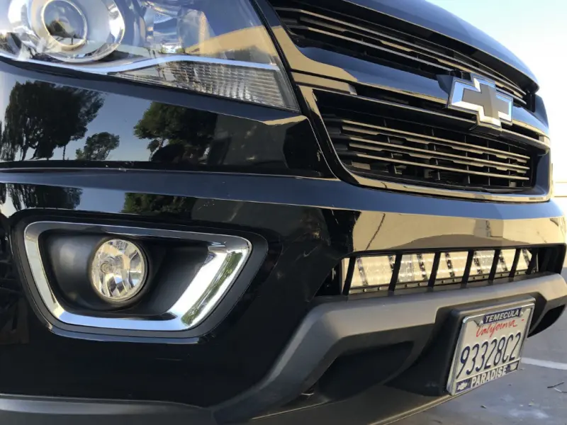 Cali Raised 2014-2022 Chevy Colorado 32In Lower Bumper Hidden Led Light Bar Brackets Kit -Spot Beam 1