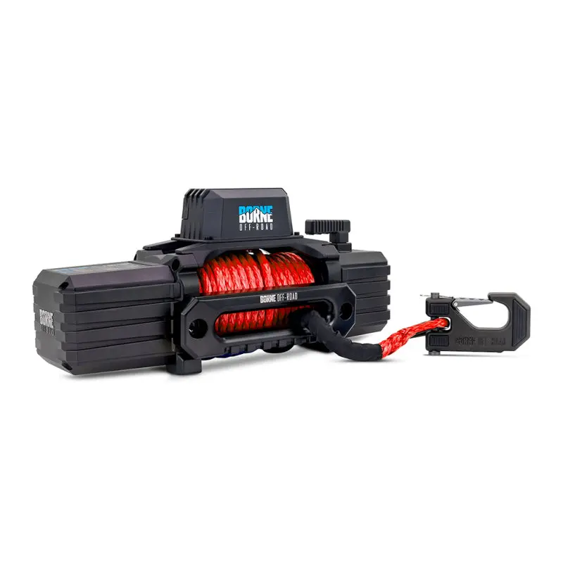 Borne Off-Road 12K Winch - Red Synthetic Rope 1