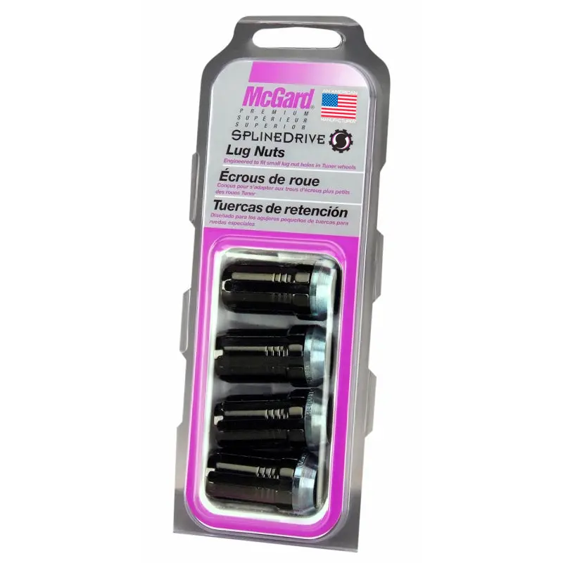 Mcgard Splinedrive Lug Nut (Cone Seat) M14x1.5 / 1.648In. Length (4-Pack) - Black (Req. Tool) 1