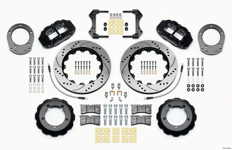 Wilwood Narrow Superlite 4R Front Hat Kit 14.00In Drilled 76-77 Ford Bronco Dana 44 W/Lines 1