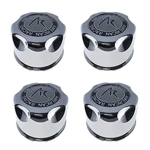 4 Pack American Racing 1342100S Snap-In Center Cap With Silver Logo 1
