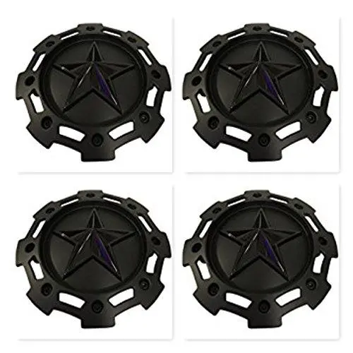 4 Pack Kmc Xd Series 811 Rockstar 2 Matte Black W Black Star Center Cap Sc-198 Sc-190 1