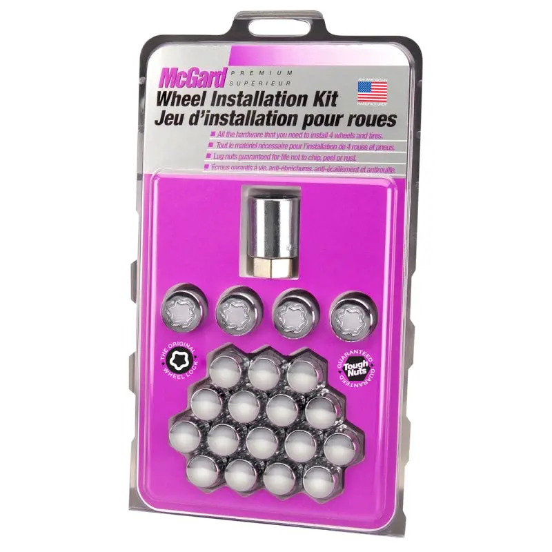 Mcgard 5 Lug Hex Install Kit (Clamshell) W/Locks (Cone Seat Nut) 1/2-20 / 13/16 Hex - Chrome 1