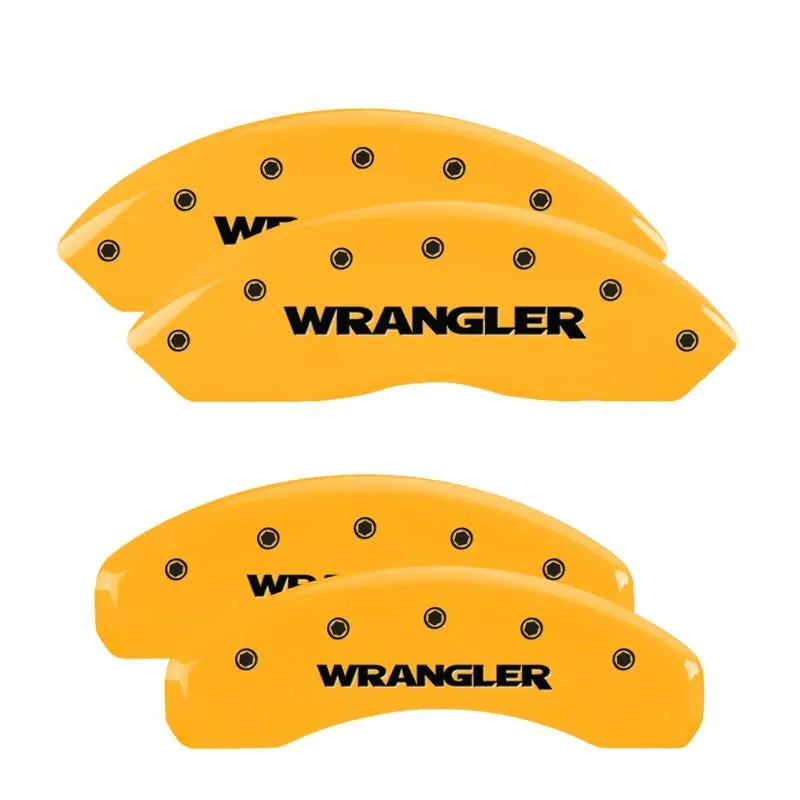 Mgp 4 Caliper Covers Engraved Front & Rear Wrangler Yellow Finish Black Char 2018 Jeep Wrangler 1