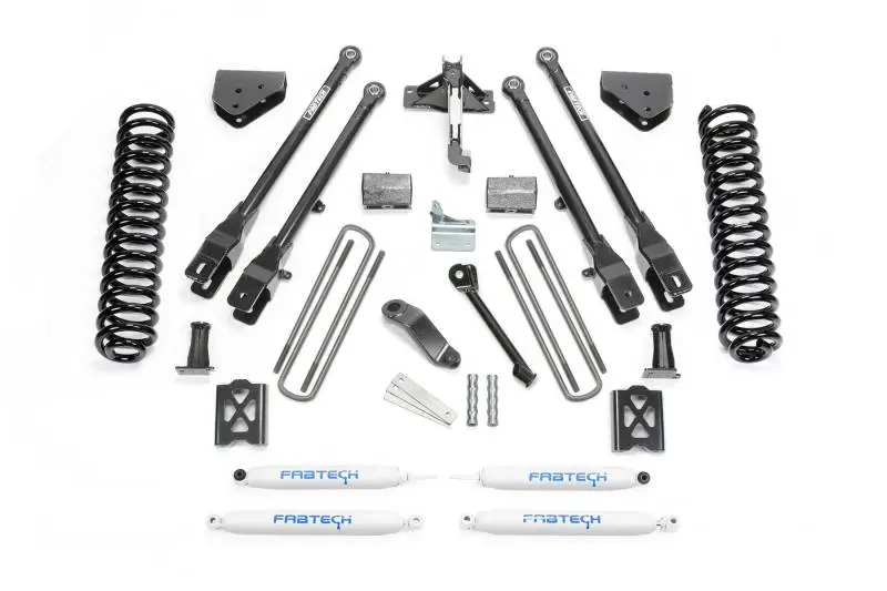 Fabtech 05-07 Ford F250 4Wd W/O Factory Overload 6In 4Link Sys W/Coils & Perf Shks 1