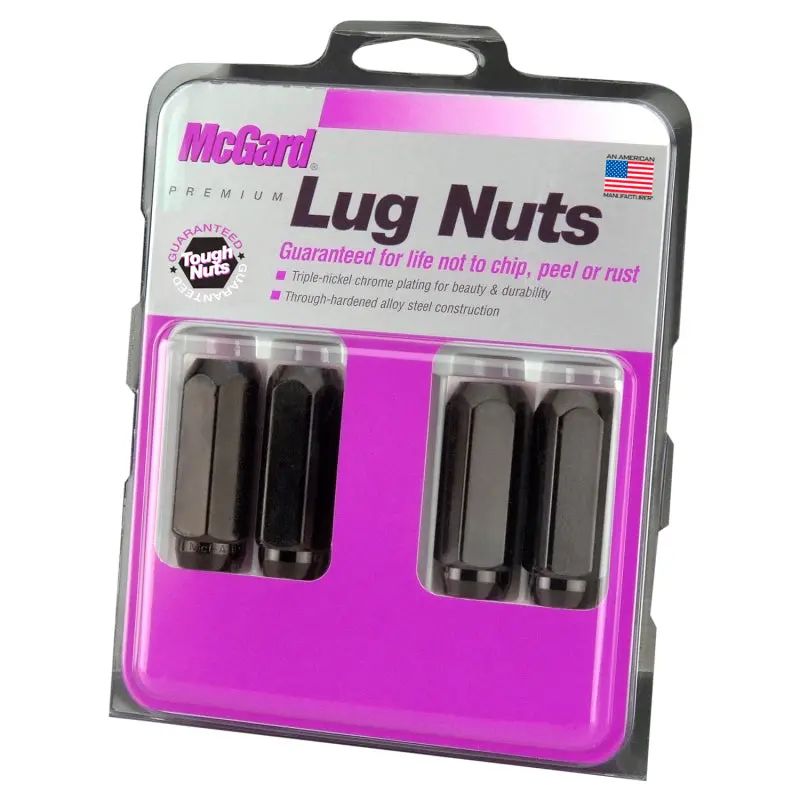 Mcgard Hex Lug Nut (Cone Seat) M14x2.0 / 13/16 Hex / 2.25In. Length (4-Pack) - Black 1