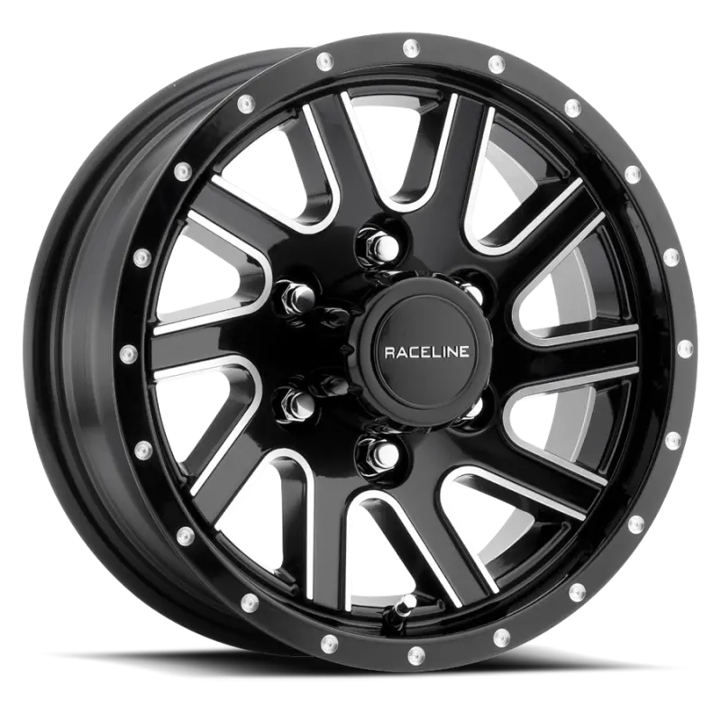 Raceline 820M Twisted 15X6in / 6X139.7 Bp / 0Mm Offset / 4.25Mm Bore - Black & Machined Wheel 1