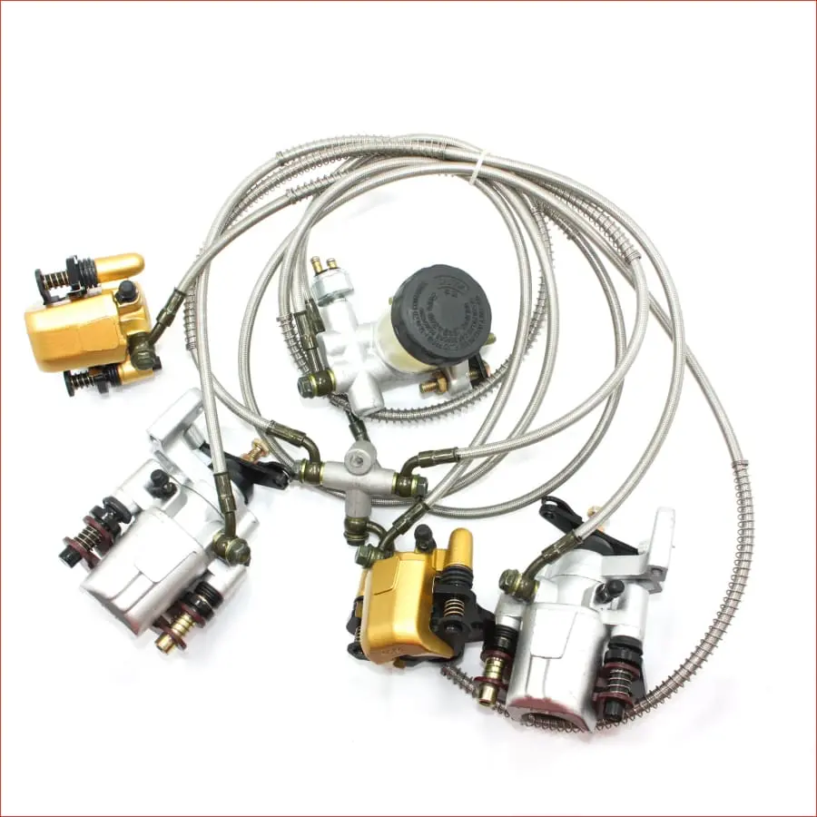 4Way 2F/2R Foot Hydraulic Brake W/ Park Brake Caliper System 250Cc 1