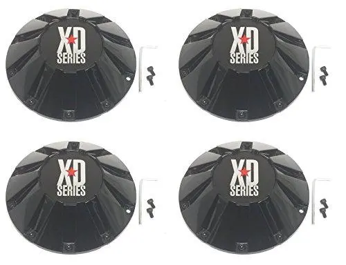 4X Kmc Xd Series Gloss Black Wheel Center Hub Caps Bolt-On For 8X6.5 8X165.1 5X5 5X127 5X135 Xd806 Bomb 1