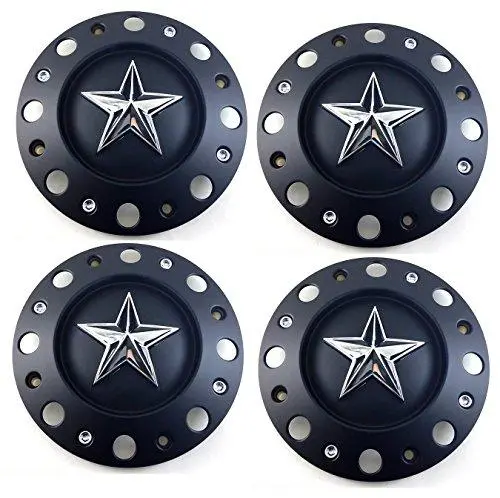 4X Kmc Xd Series Matte Black Wheel Center Hub Caps Bolt-On For 8X6.5 8X165.1 8X170 8X200 Xd775 Rockstar Dually Xd775 Rockstar 1